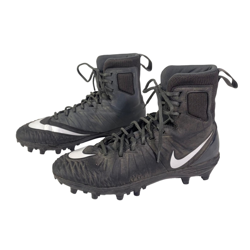 Nike Force Savage Varsity Football Cleat‎ Men's 8.5 Black White High Top